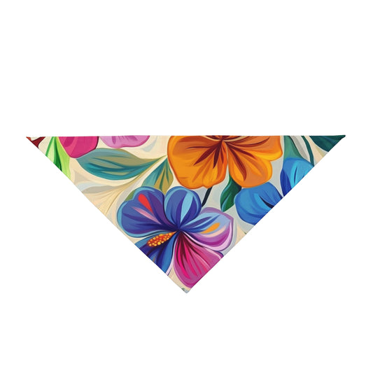 Painted Flowers Pet Bandana